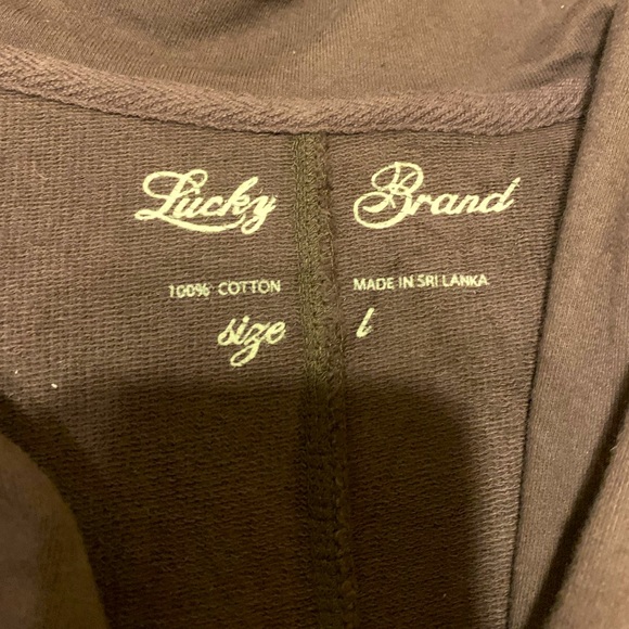 NWT Lucky Brand big collar cardigan with pockets. Size Large. Chocolate brown. - Picture 3 of 7